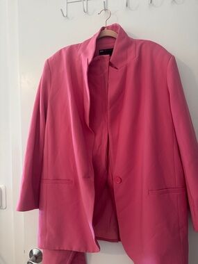Pink Women's Blazer Jacket and Pants